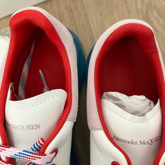 $790 Alexander McOueen Womens Larry sneakers  white/pink/blue EU 40.5 US 10.5 - Picture 7 of 12